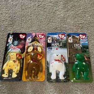VINTAGE COLLECT ALL 4 BEANIE BABIES WITH ERRORS